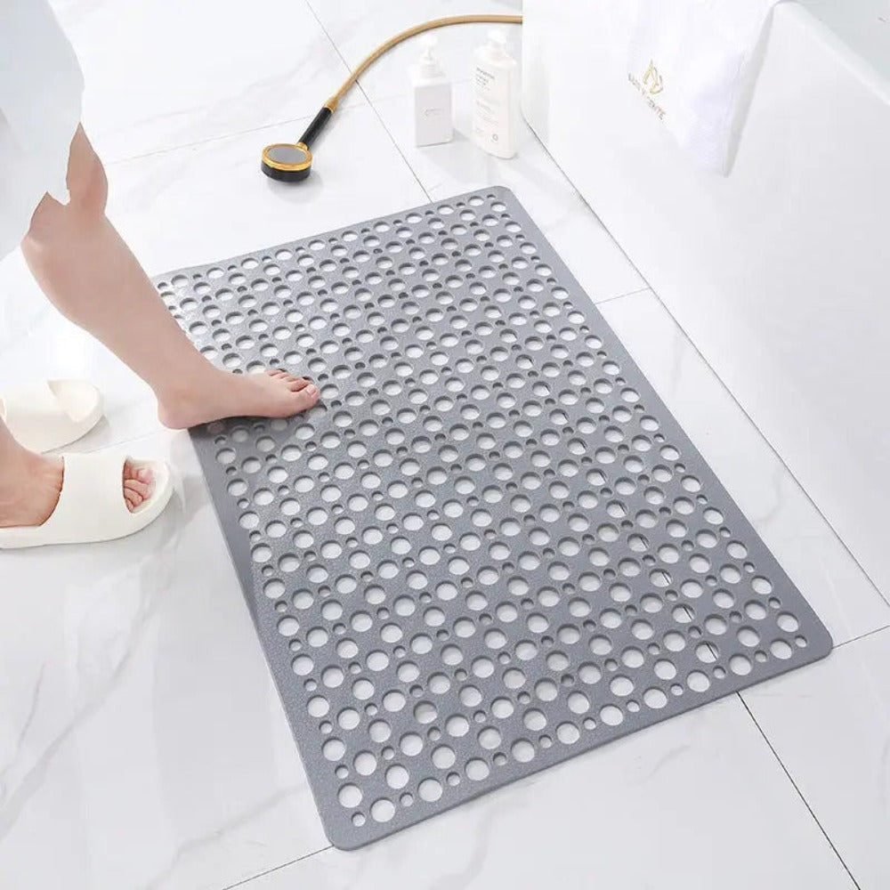 Non-Slip Shower Mat with Drainage Holes and Suction Cups