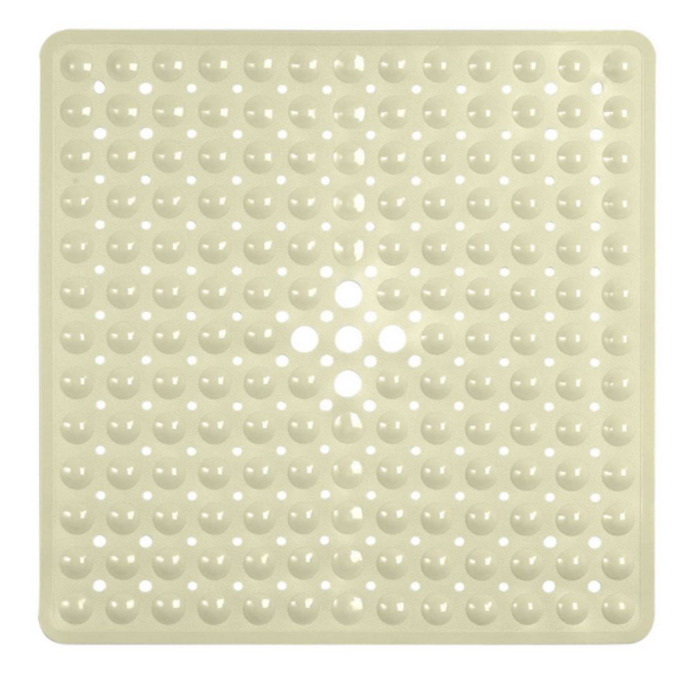 Non-Slip Shower Mat with Suction Cups and Drain Holes, Square