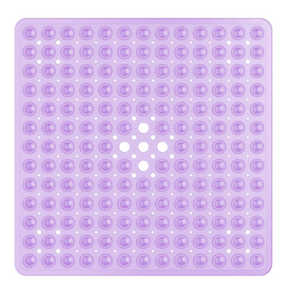 Non-Slip Shower Mat with Suction Cups and Drain Holes, Square