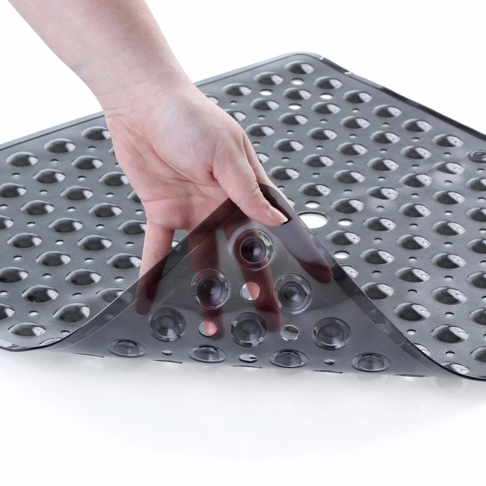 Non-Slip Shower Mat with Suction Cups and Drain Holes, Square