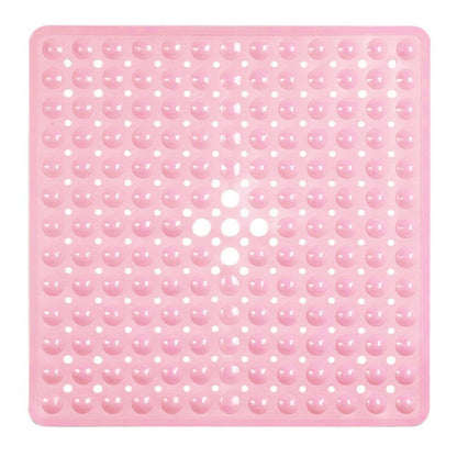 Non-Slip Shower Mat with Suction Cups and Drain Holes, Square