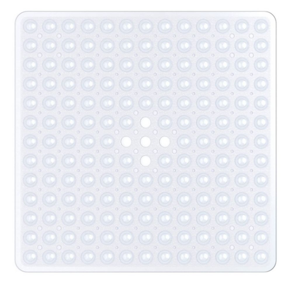 Non-Slip Shower Mat with Suction Cups and Drain Holes, Square