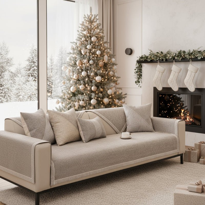 Non-Slip Sofa Cover with Woven Texture