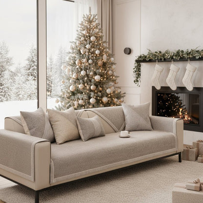 Non-Slip Sofa Cover with Woven Texture