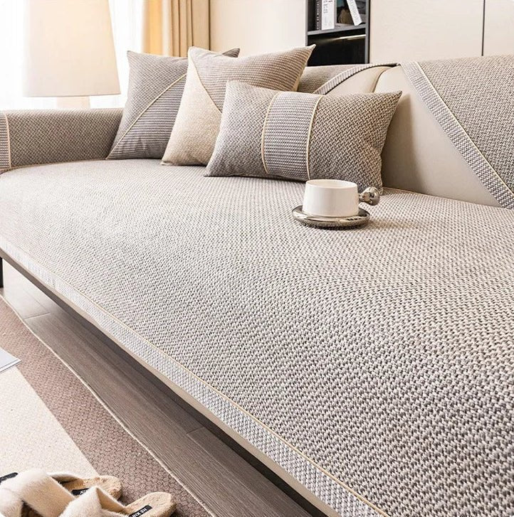 Non-Slip Sofa Cover with Woven Texture