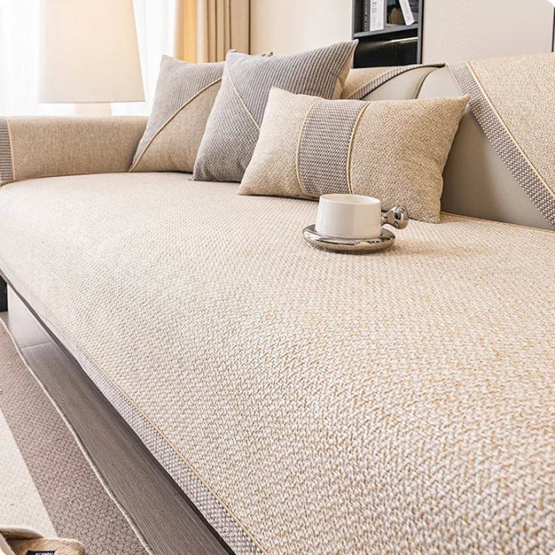 Non-Slip Sofa Cover with Woven Texture