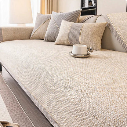 Non-Slip Sofa Cover with Woven Texture