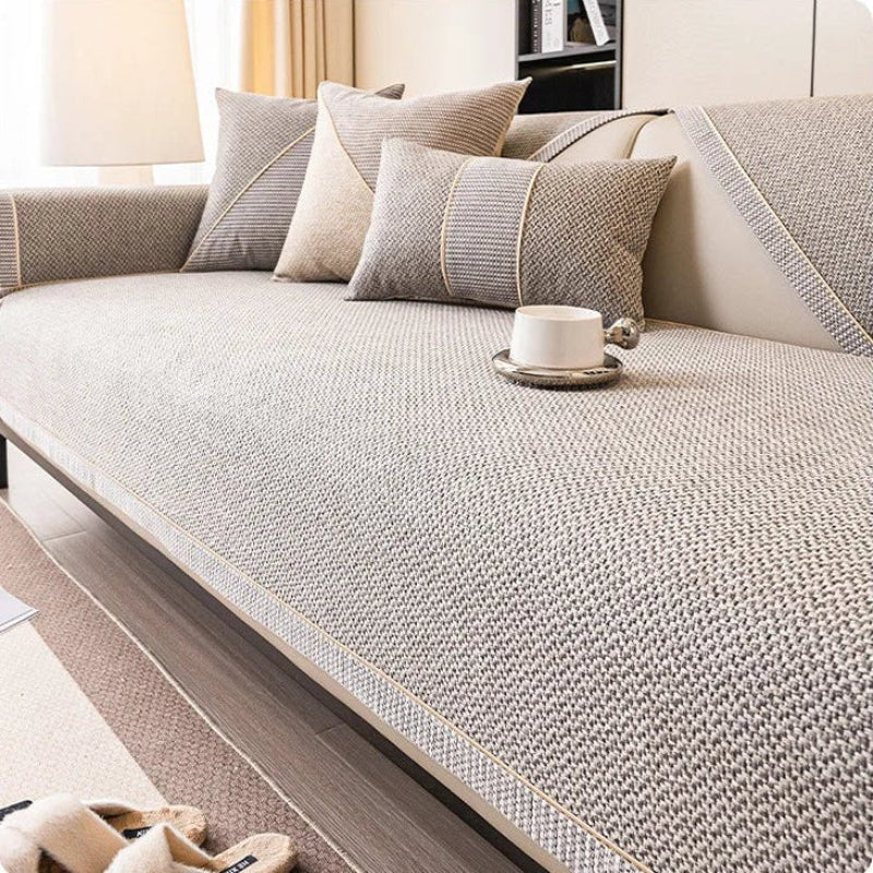 Non-Slip Sofa Cover with Woven Texture