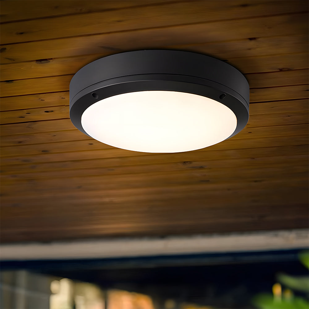 Outdoor Flush Mount Ceiling Light Modern IP65 Round LED with Radar Sensor Option