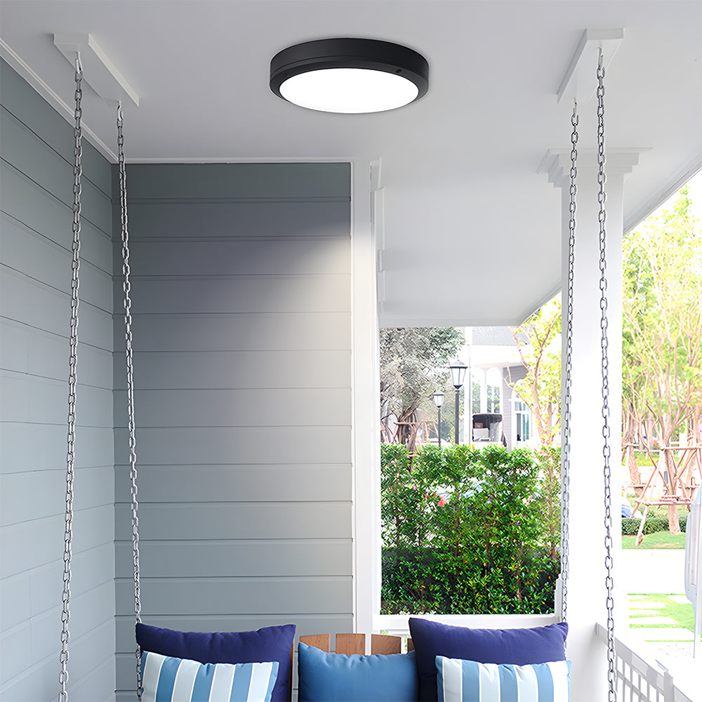 Outdoor Flush Mount Ceiling Light Modern IP65 Round LED with Radar Sensor Option