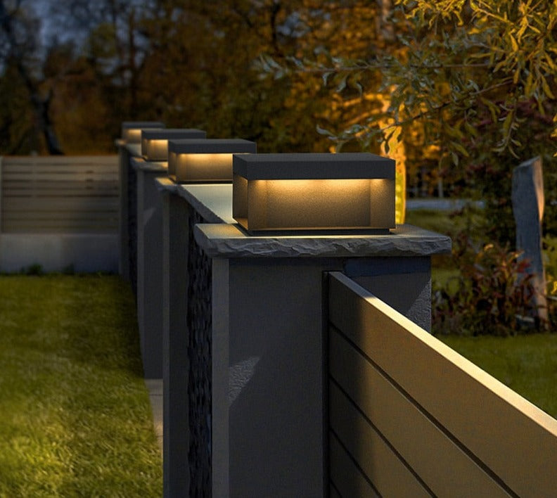 Outdoor Garden Post Cap Light Modern Solar and Wired LED Fence Pillar Lamp