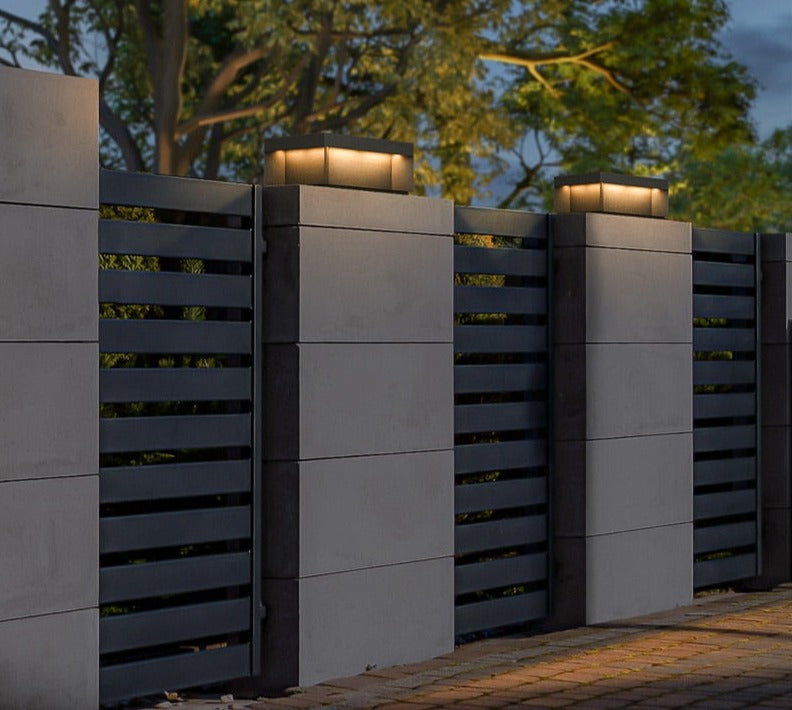 Outdoor Garden Post Cap Light Modern Solar and Wired LED Fence Pillar Lamp