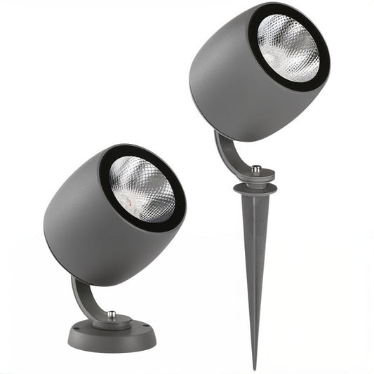 Outdoor LED Garden Spotlight with Ground Spike and Surface Mount for Pathway and Landscape Lighting
