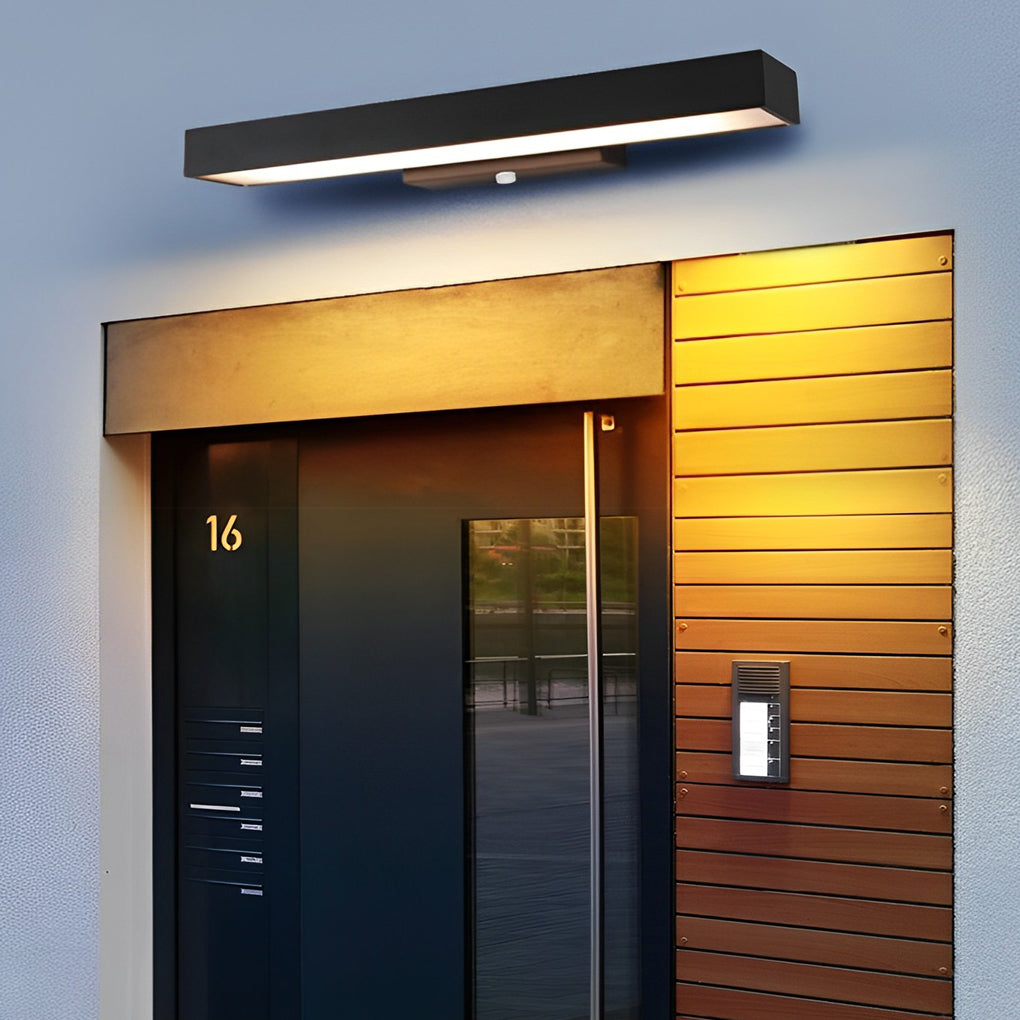 Outdoor LED Wall Lamp Modern with Motion Sensor and Rectangular Design
