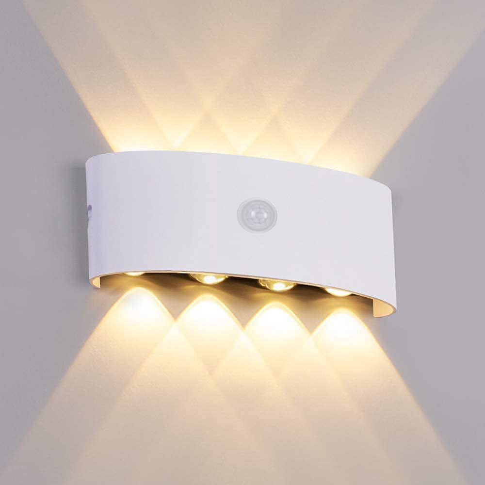 Outdoor LED Wall Lamp Modern with Motion Sensor and Up Down Light Effect