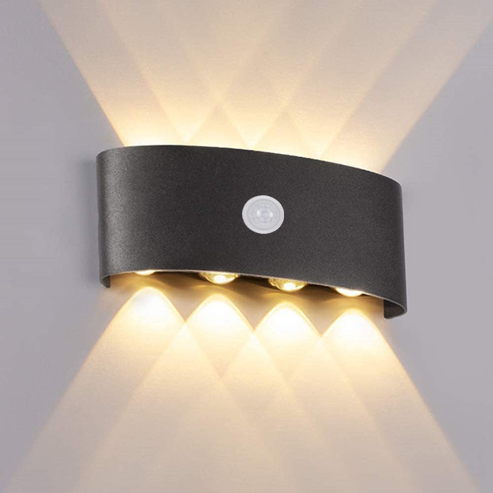 Outdoor LED Wall Lamp Modern with Motion Sensor and Up Down Light Effect