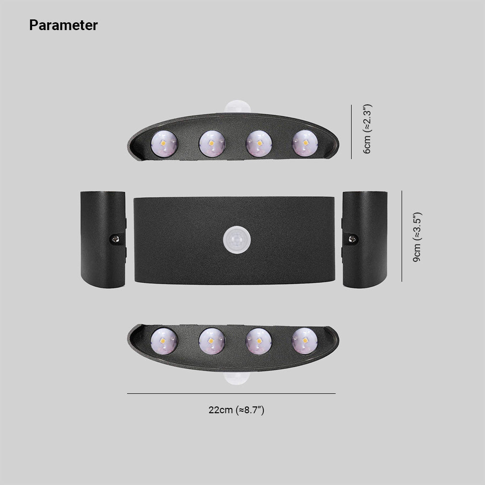 Outdoor LED Wall Lamp Modern with Motion Sensor and Up Down Light Effect