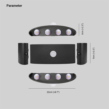 Outdoor LED Wall Lamp Modern with Motion Sensor and Up Down Light Effect