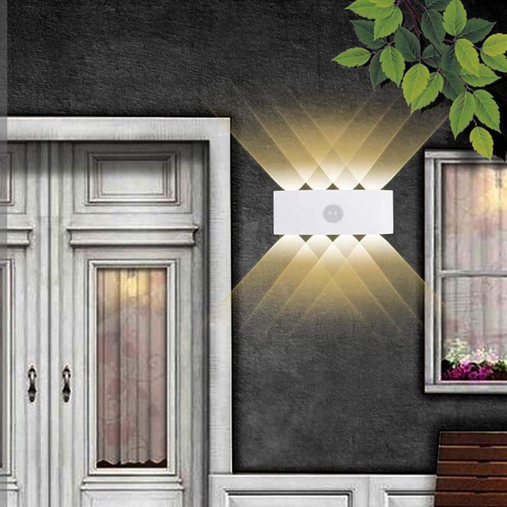 Outdoor LED Wall Lamp Modern with Motion Sensor and Up Down Light Effect