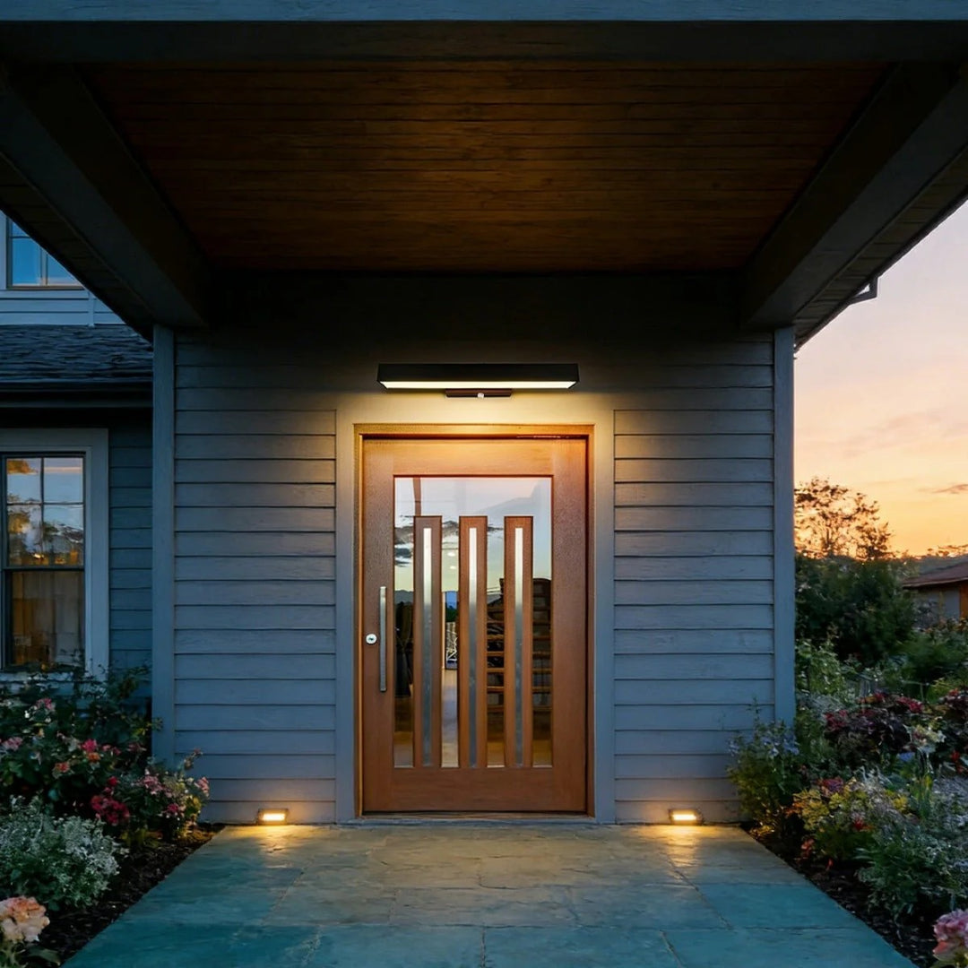 Outdoor LED Wall Light Modern with Motion Sensor and Rectangular Design