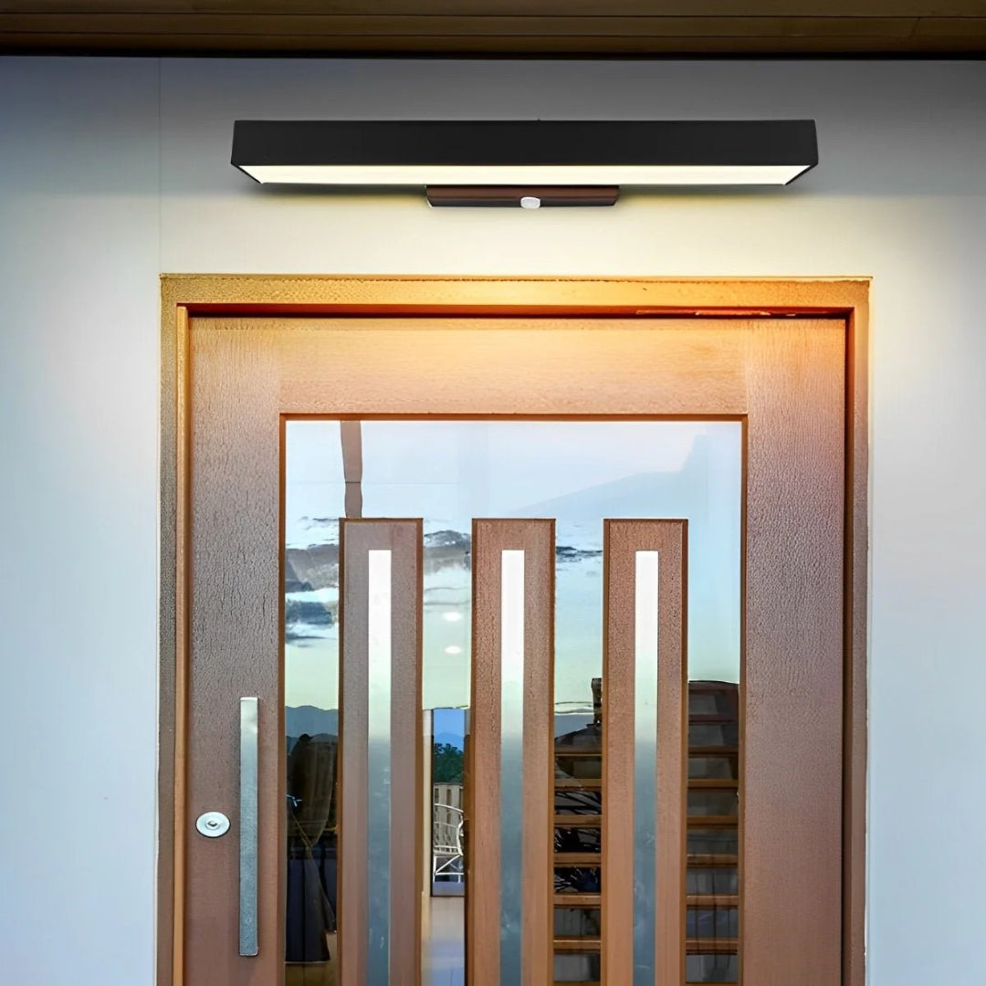 Outdoor LED Wall Light Modern with Motion Sensor and Rectangular Design