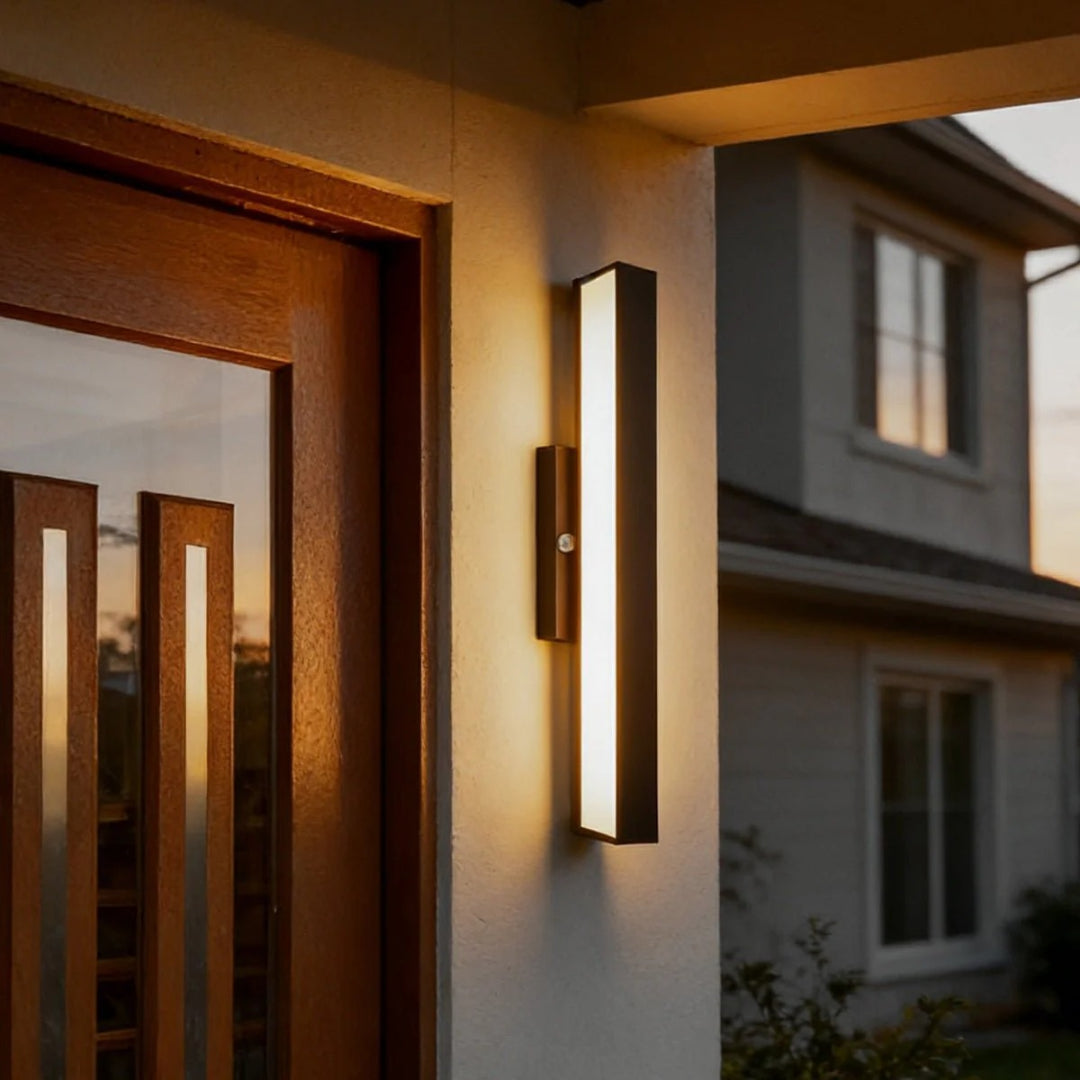 Outdoor LED Wall Light Modern with Motion Sensor and Rectangular Design