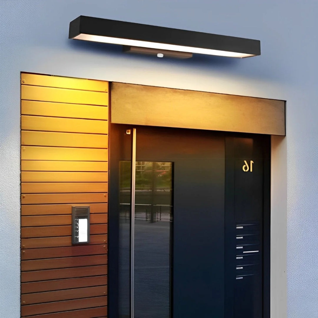 Outdoor LED Wall Light Modern with Motion Sensor and Rectangular Design