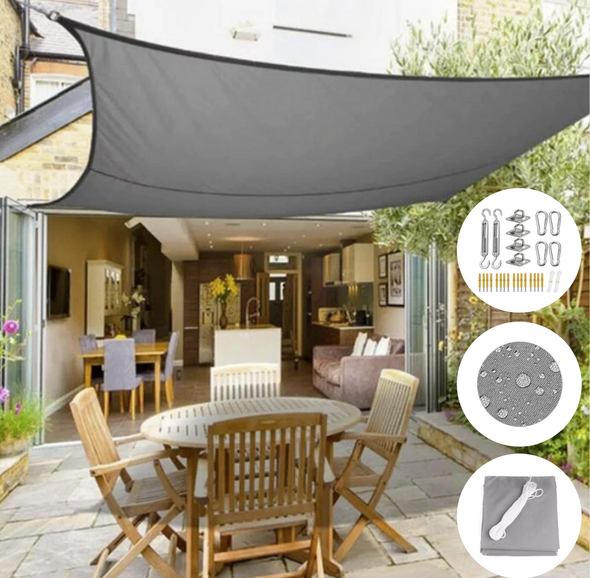 Outdoor Shade Sail Canopy for Patio and Garden