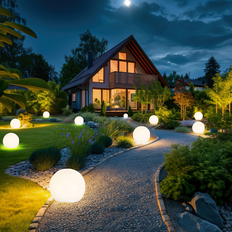 Outdoor Solar Globe Light for Garden, Patio and Pathway with Warm Glow