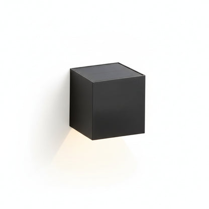 Outdoor Solar Wall Light Minimalist Cube with Motion Sensor and 3 Light Colors