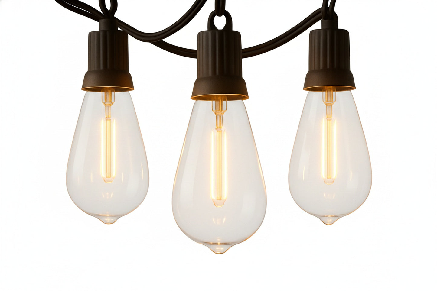 Outdoor String Lights Vintage Filament Bulbs Dimmable IP65 for Patio Garden