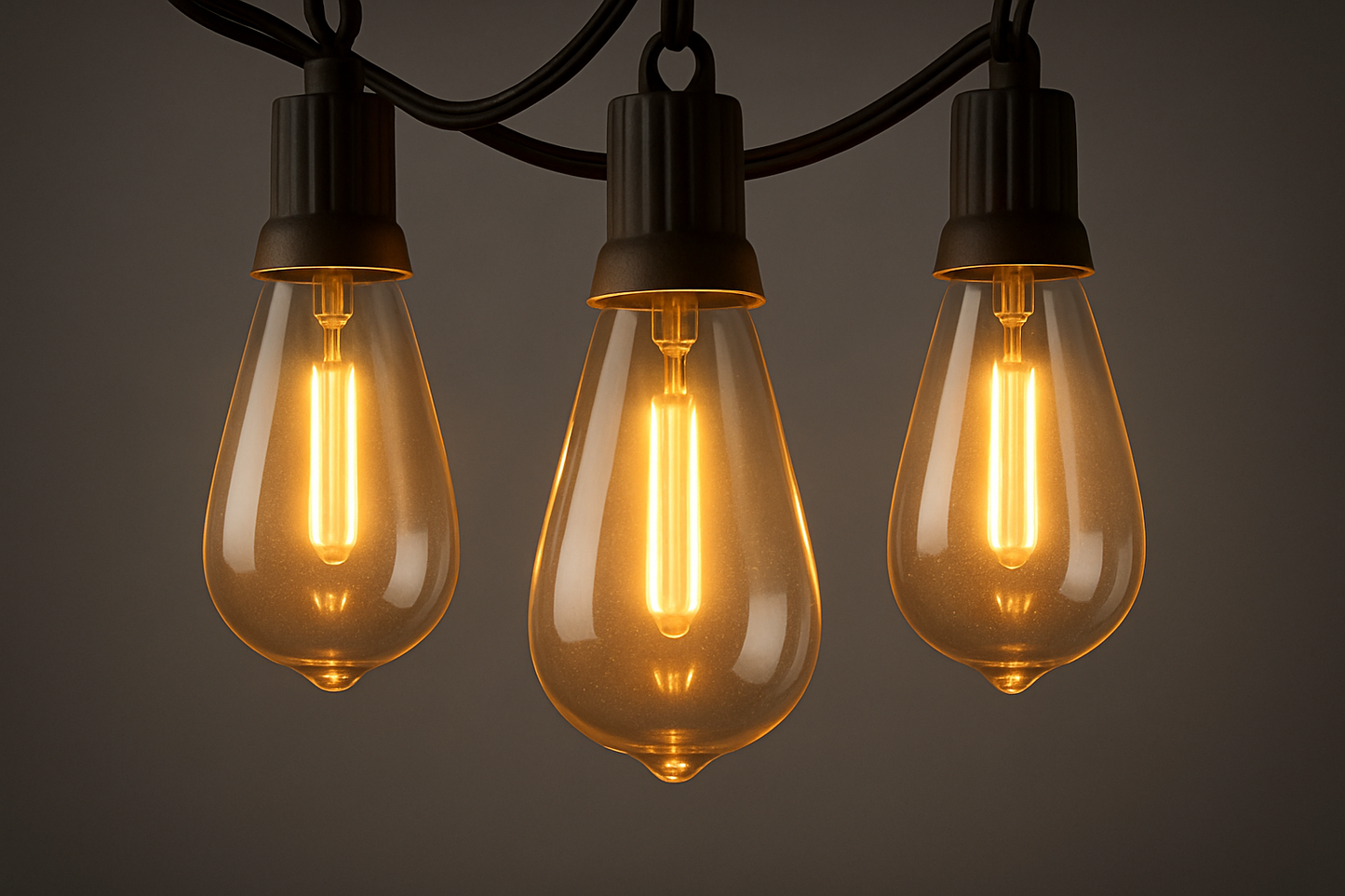 Outdoor String Lights Vintage Filament Bulbs Dimmable IP65 for Patio Garden