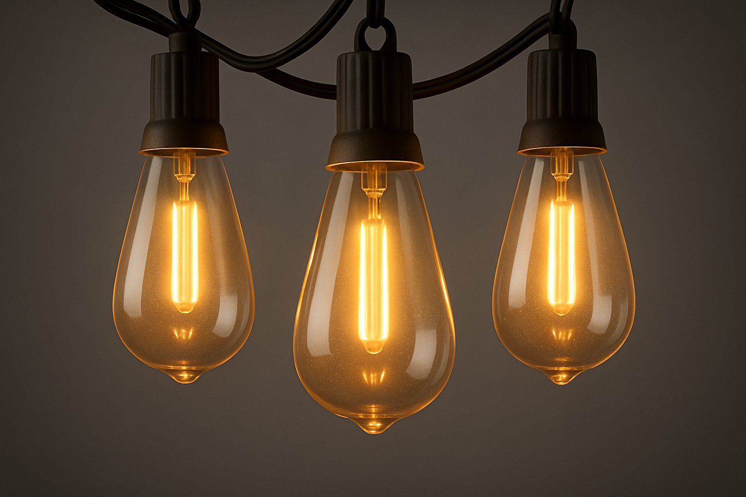 Outdoor String Lights Vintage Filament Bulbs Dimmable IP65 for Patio Garden
