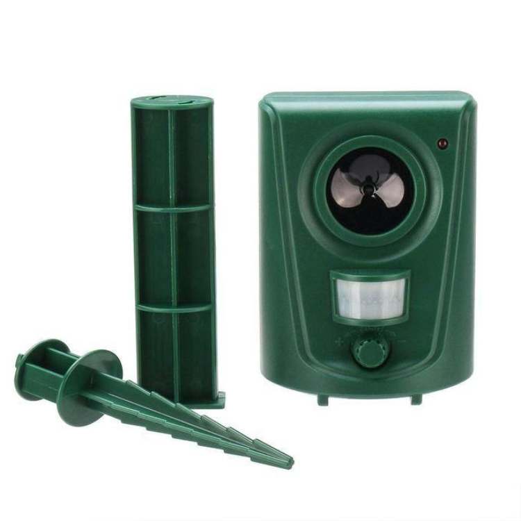 Outdoor Ultrasonic Cat Repeller with Ground Stake and Wall Mounting