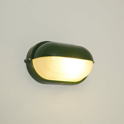 Outdoor Wall Lamp Industrial Retro with Oval Frosted Glass Cover