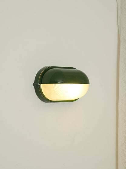 Outdoor Wall Lamp Industrial Retro with Oval Frosted Glass Cover