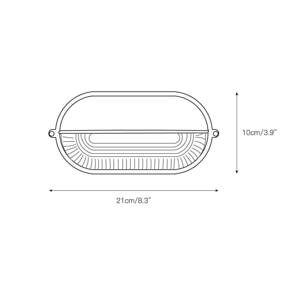 Outdoor Wall Lamp Industrial Retro with Oval Frosted Glass Cover