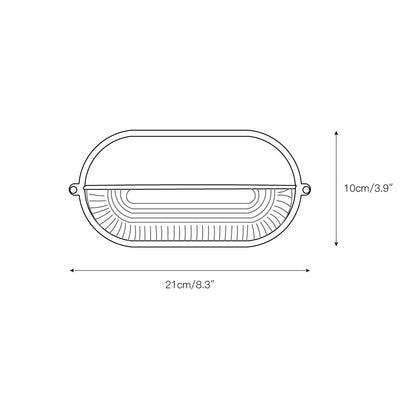 Outdoor Wall Lamp Industrial Retro with Oval Frosted Glass Cover