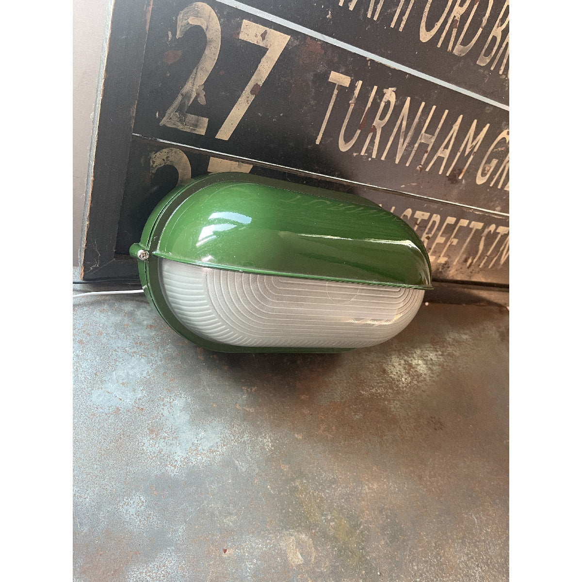 Outdoor Wall Lamp Industrial Retro with Oval Frosted Glass Cover