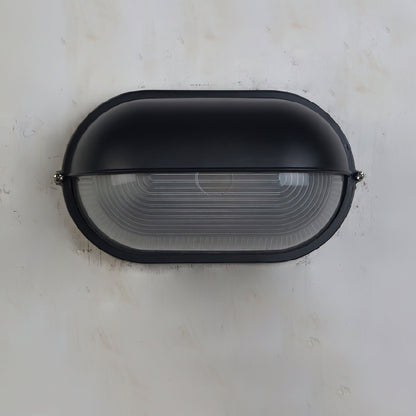 Outdoor Wall Lamp Industrial Retro with Oval Frosted Glass Cover