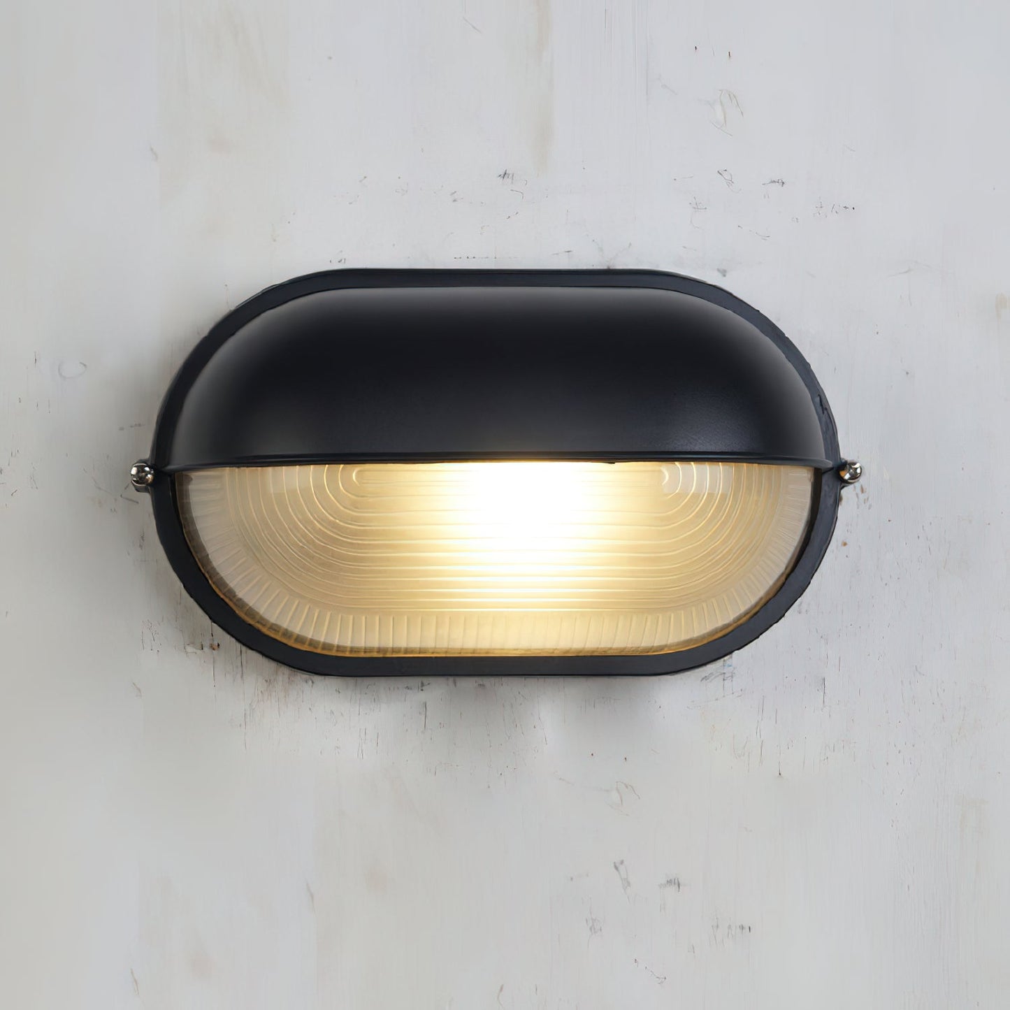 Outdoor Wall Lamp Industrial Retro with Oval Frosted Glass Cover