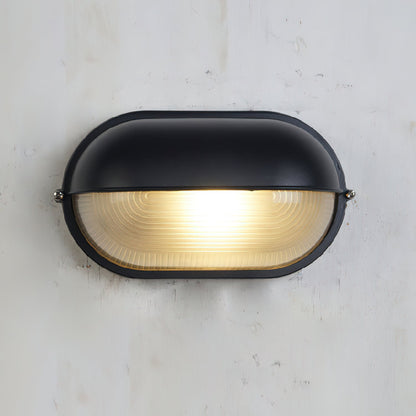 Outdoor Wall Lamp Industrial Retro with Oval Frosted Glass Cover