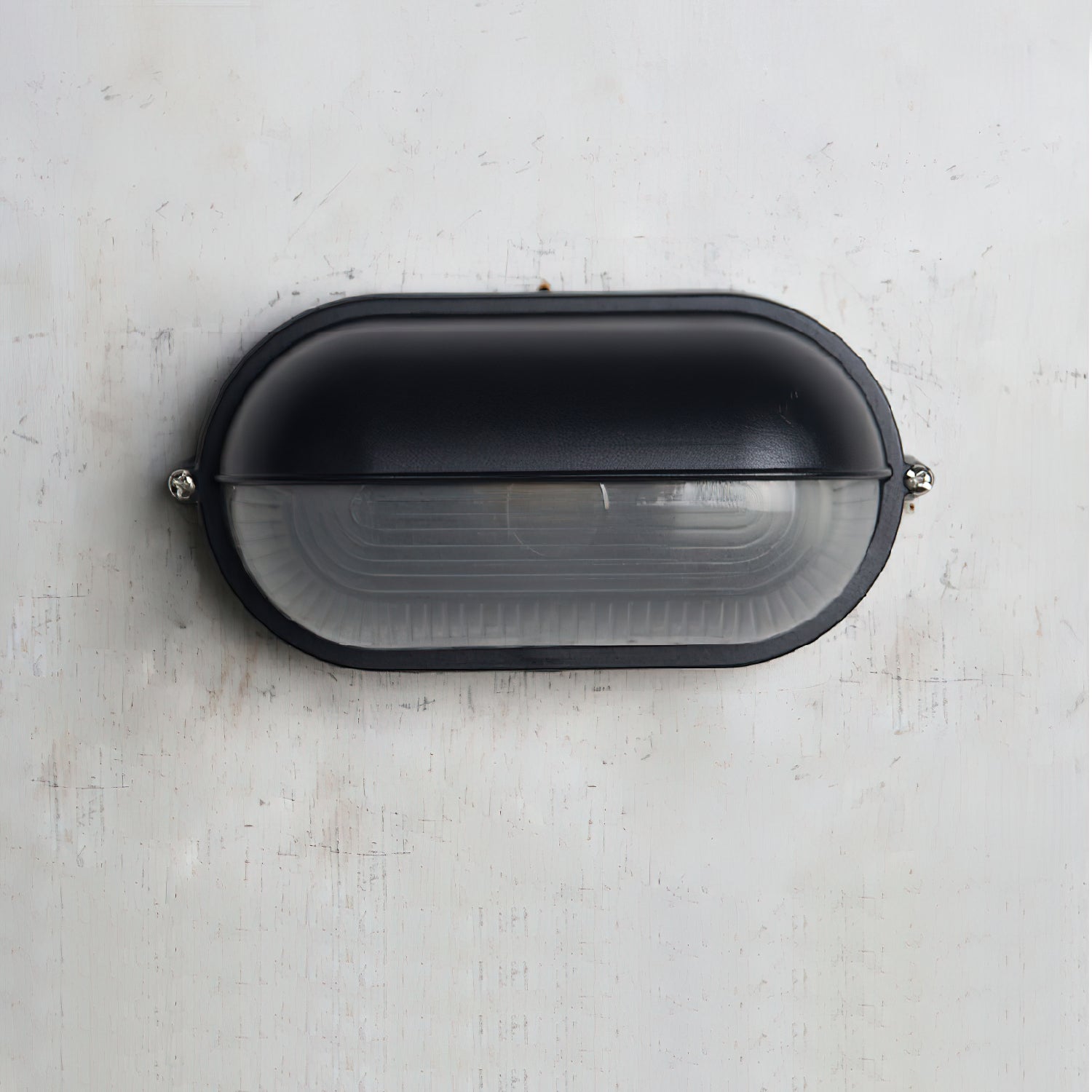 Outdoor Wall Lamp Industrial Retro with Oval Frosted Glass Cover