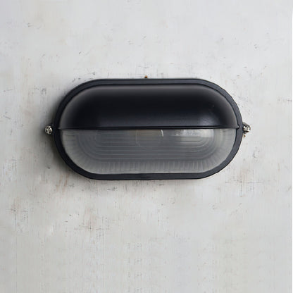 Outdoor Wall Lamp Industrial Retro with Oval Frosted Glass Cover