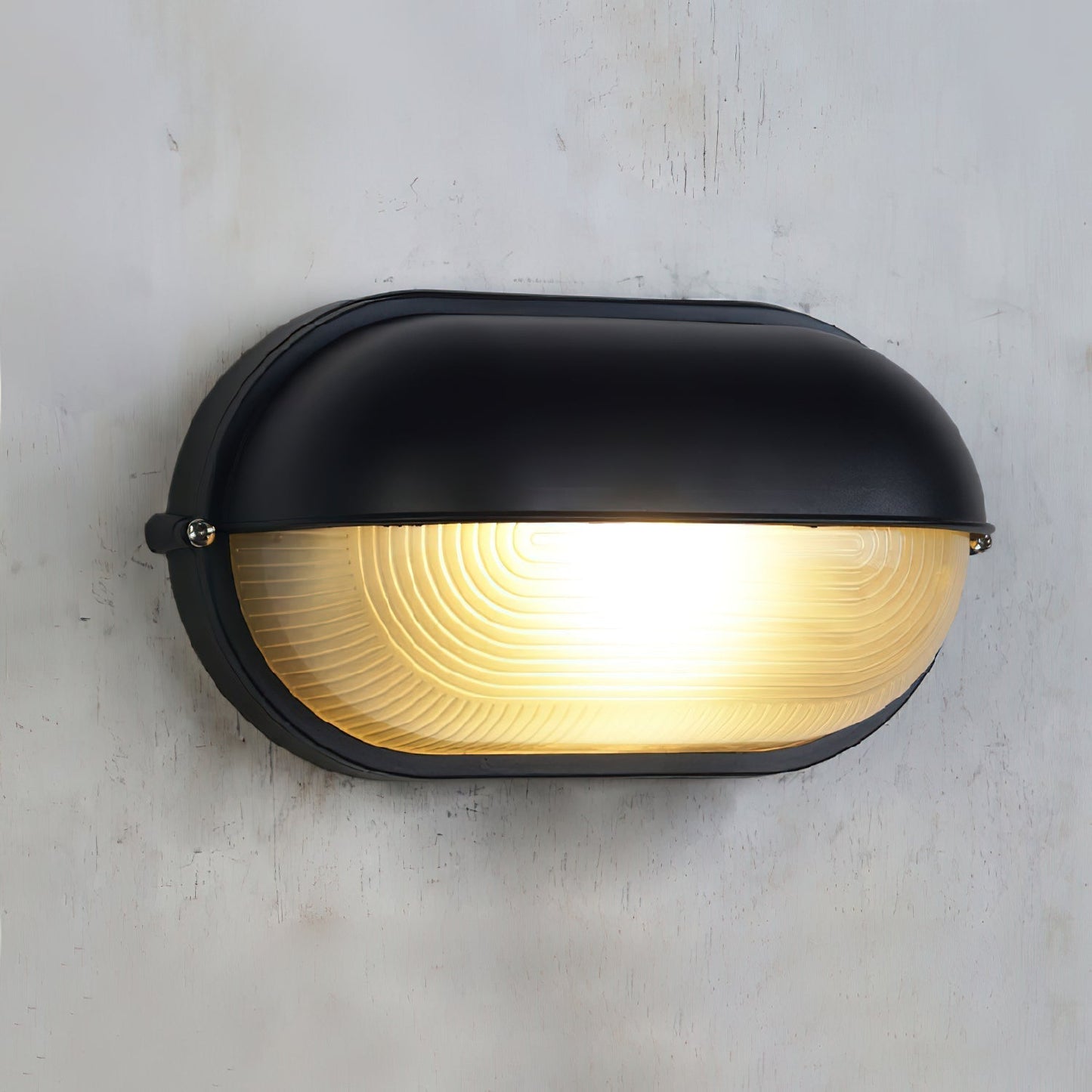 Outdoor Wall Lamp Industrial Retro with Oval Frosted Glass Cover
