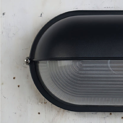 Outdoor Wall Lamp Industrial Retro with Oval Frosted Glass Cover