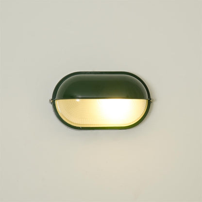 Outdoor Wall Lamp Industrial Retro with Oval Frosted Glass Cover