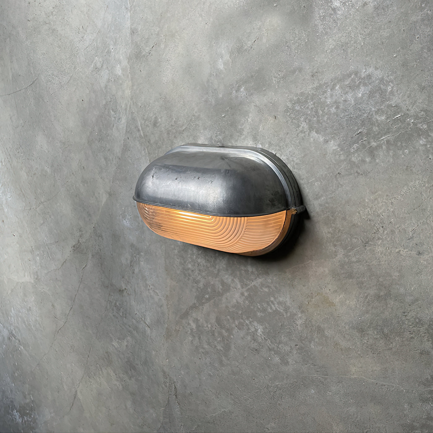 Outdoor Wall Lamp Industrial Retro with Oval Frosted Glass Cover