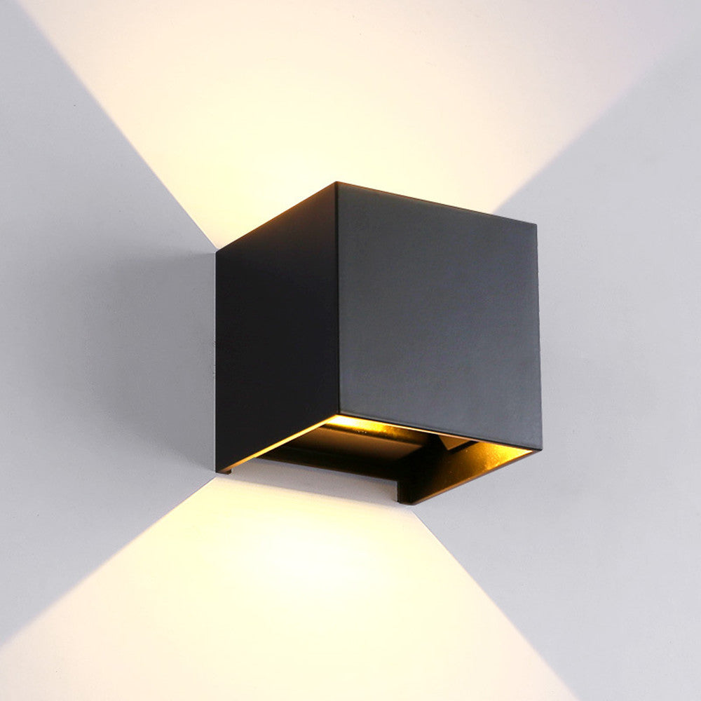 Outdoor Wall Lamp Minimalist Cube with Adjustable Light Angle and IP65 Rating