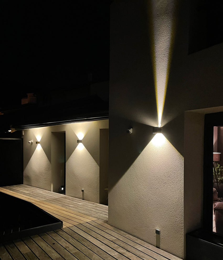 Outdoor Wall Lamp Minimalist Cube with Adjustable Light Angle and IP65 Rating
